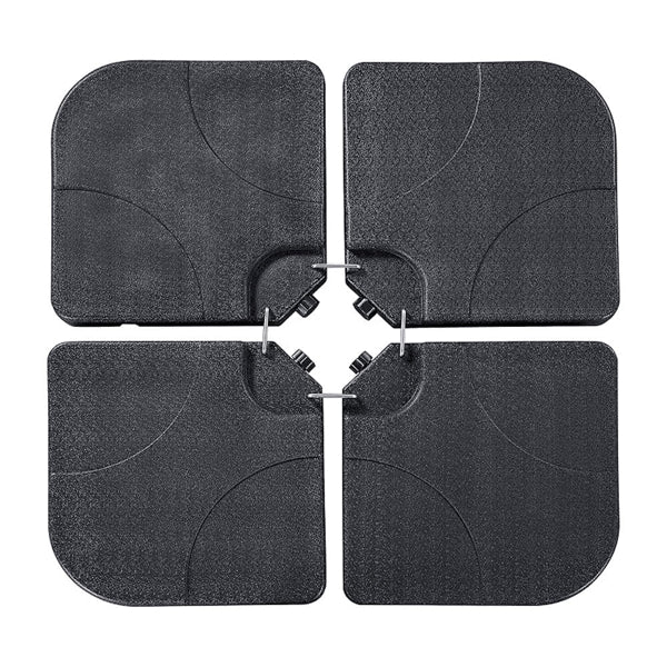 Outdoor Cantilever Umbrella Base 130 Lbs Water & Sand Fillable Square Stand Set