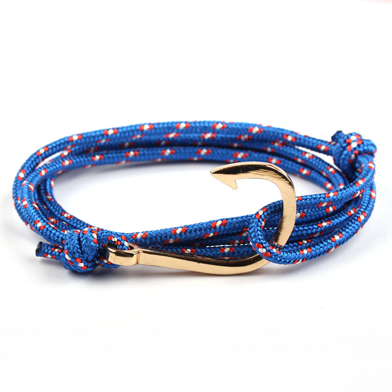 Adjustable Paracord Anchor Bracelet for Women and Men with Charm
