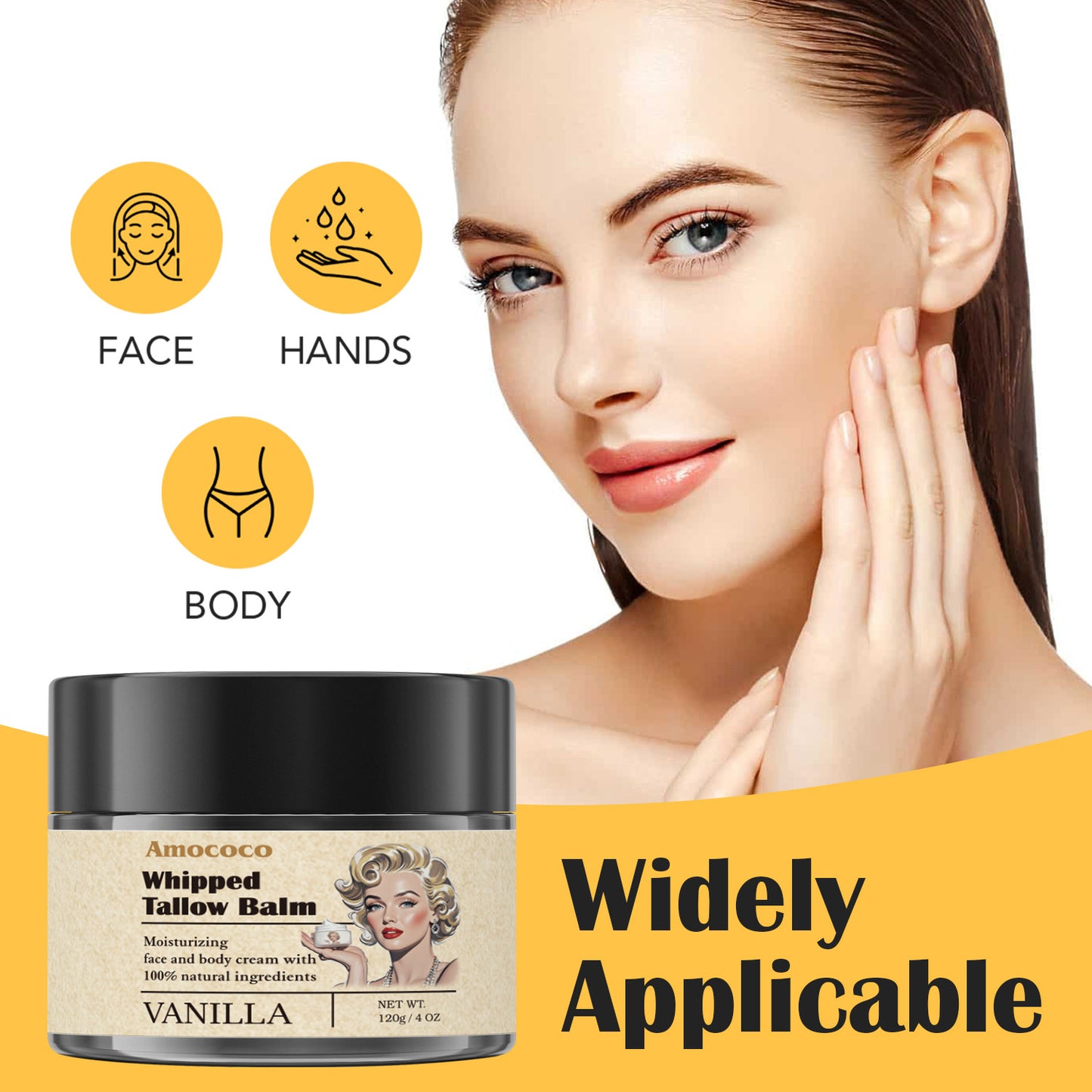 Whipped Tallow Balm - Natural Deep Hydration for Face, Body & Lips - 240g