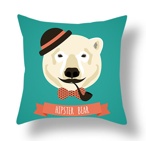 Animal Cartoon Plush Cushion Cover - 45x45cm Home Decor Pillowcase