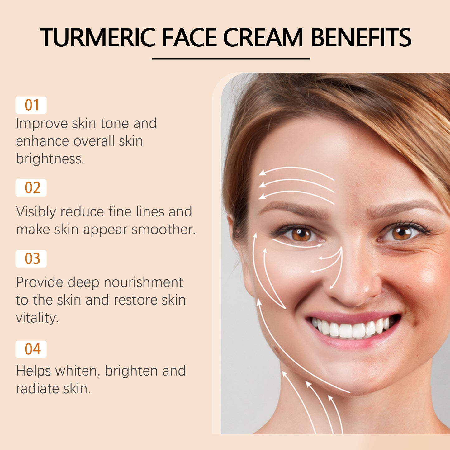 Turmeric Anti-Wrinkle Brightening Face Cream - Moisturizing Skin Repair
