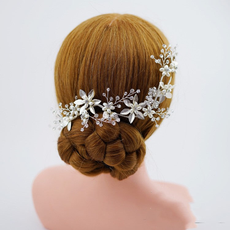 Silver Imitation Pearl Wedding Headband