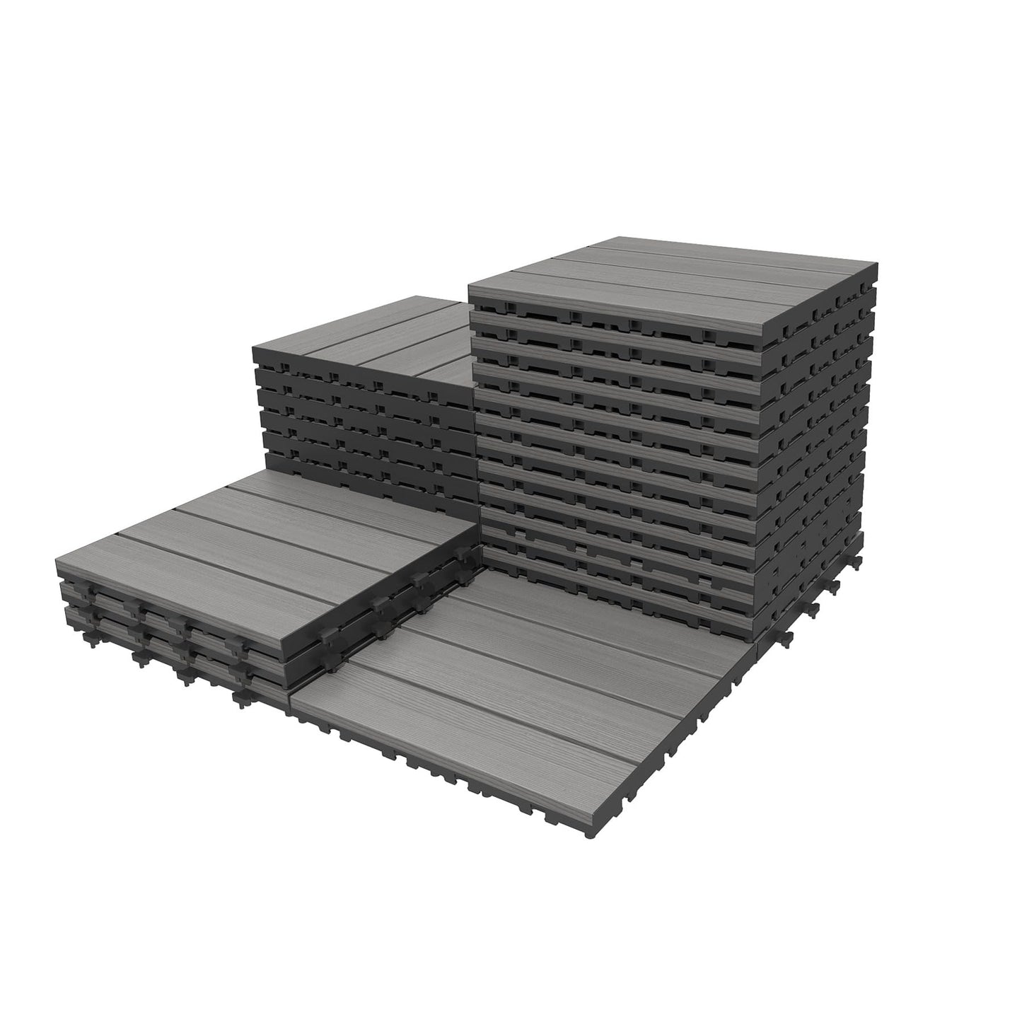 27 Pcs Interlocking Deck Tiles, 12 X HDPE Outdoor Flooring, Patio