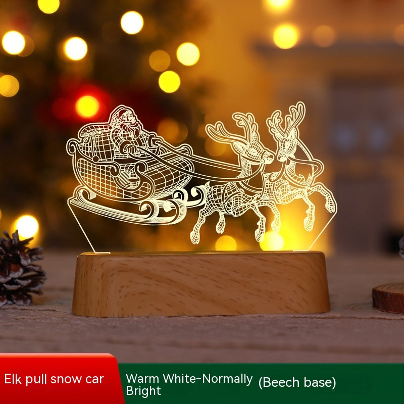 Acrylic LED Night Light - 3D Christmas Decoration Lamp