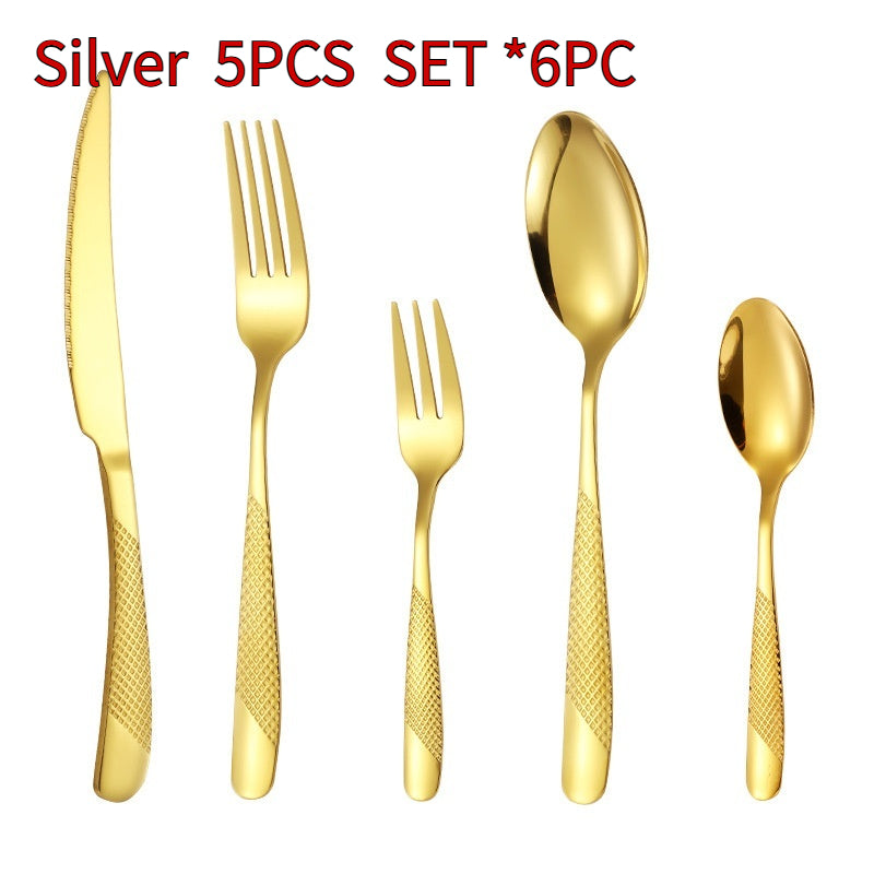Stainless Steel Cutlery Set Kitchen Dinnerware Silver Gold Multiple Styles