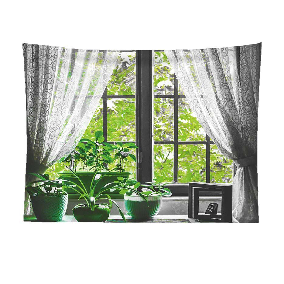 False Window Scenery Background Cloth for Home & Garden Curtains