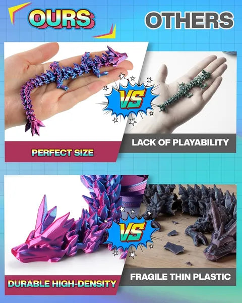3D Printed Dragon Egg Set - 4 Vibrant Easter Basket Stuffers