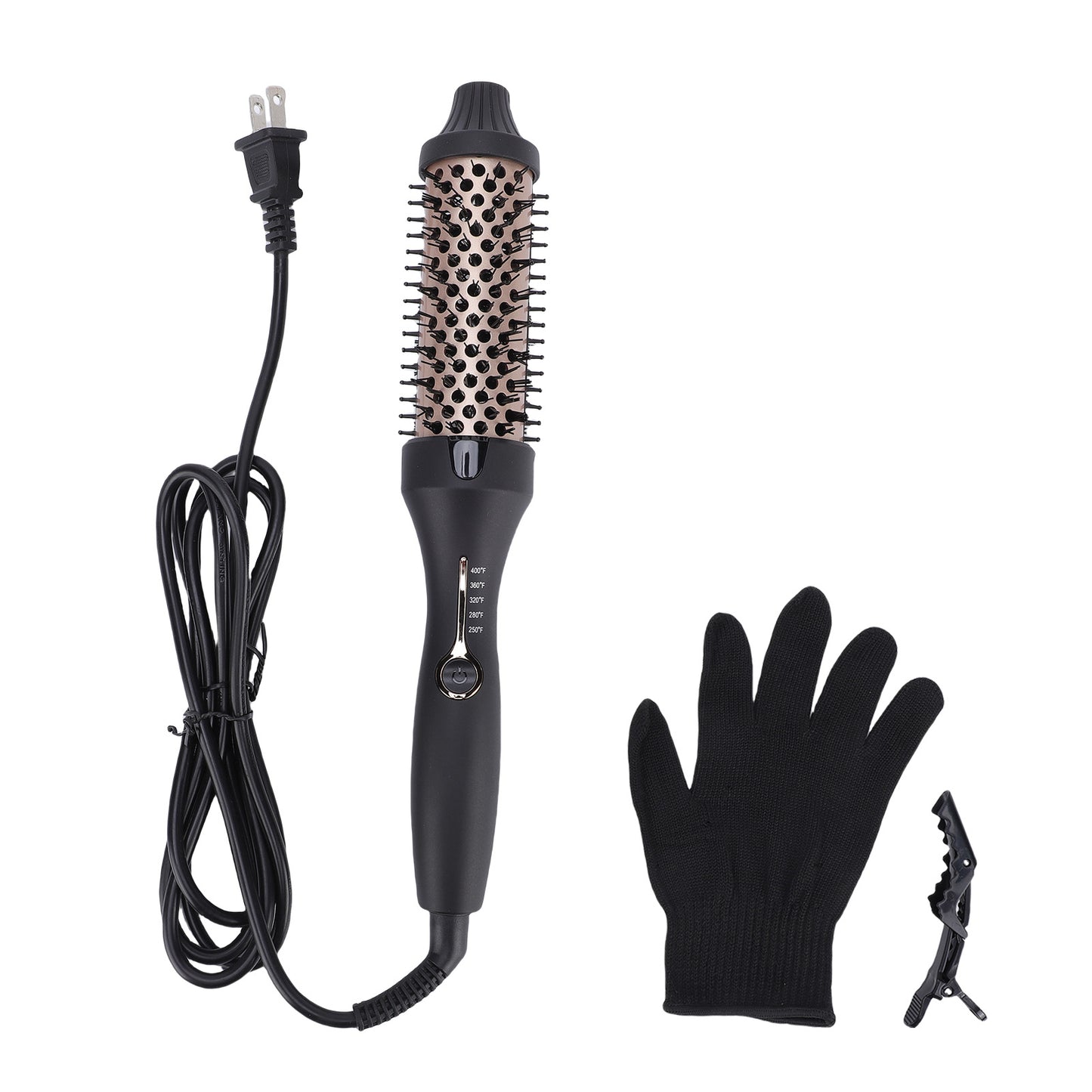 3-in-1 Hot Air Styling Brush - 38mm Ceramic Thermal Curling & Straightener