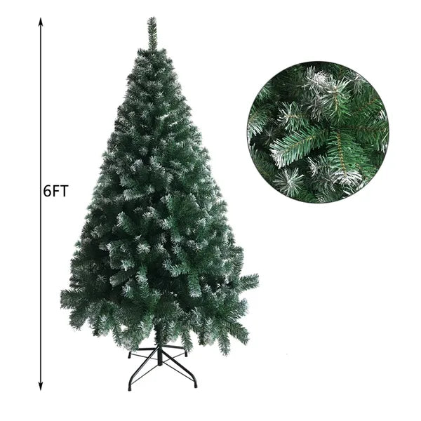 6FT White PVC Christmas Tree with 650 Branches and Iron Base