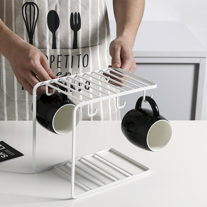 Iron Cup Holder Storage Rack for Kitchen and Home Organization