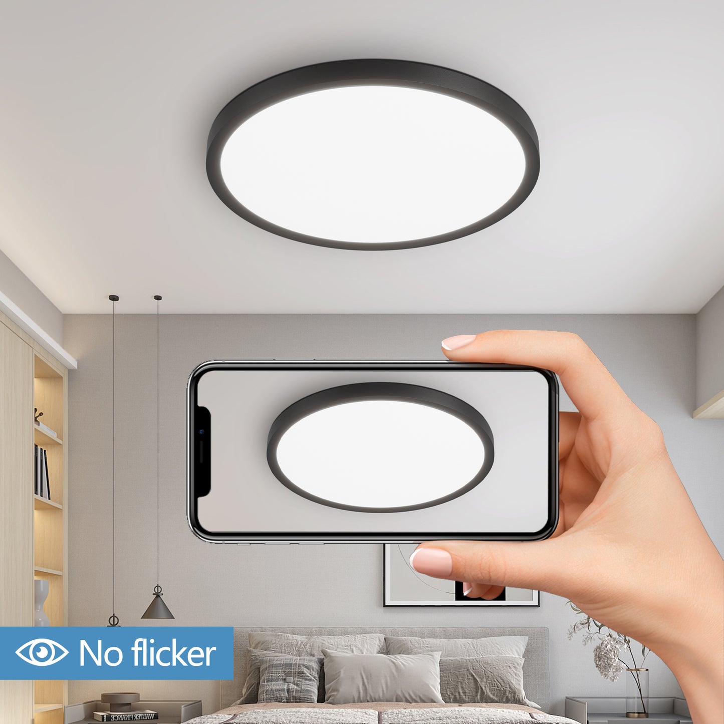 12-Inch Dimmable LED Flush Mount Ceiling Light - 6 Pack