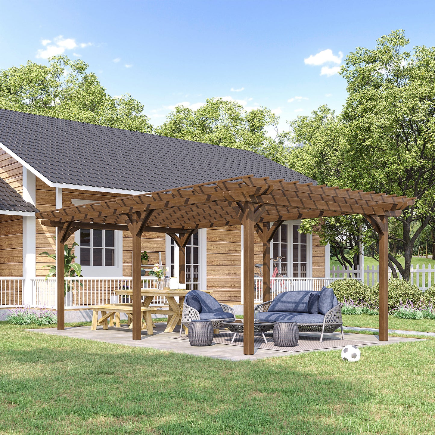 Wood Pergola for Climbing Plants - Outdoor Garden Gazebo
