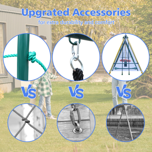 Metal Swing Set for Kids with Safety Belt - Multicolor