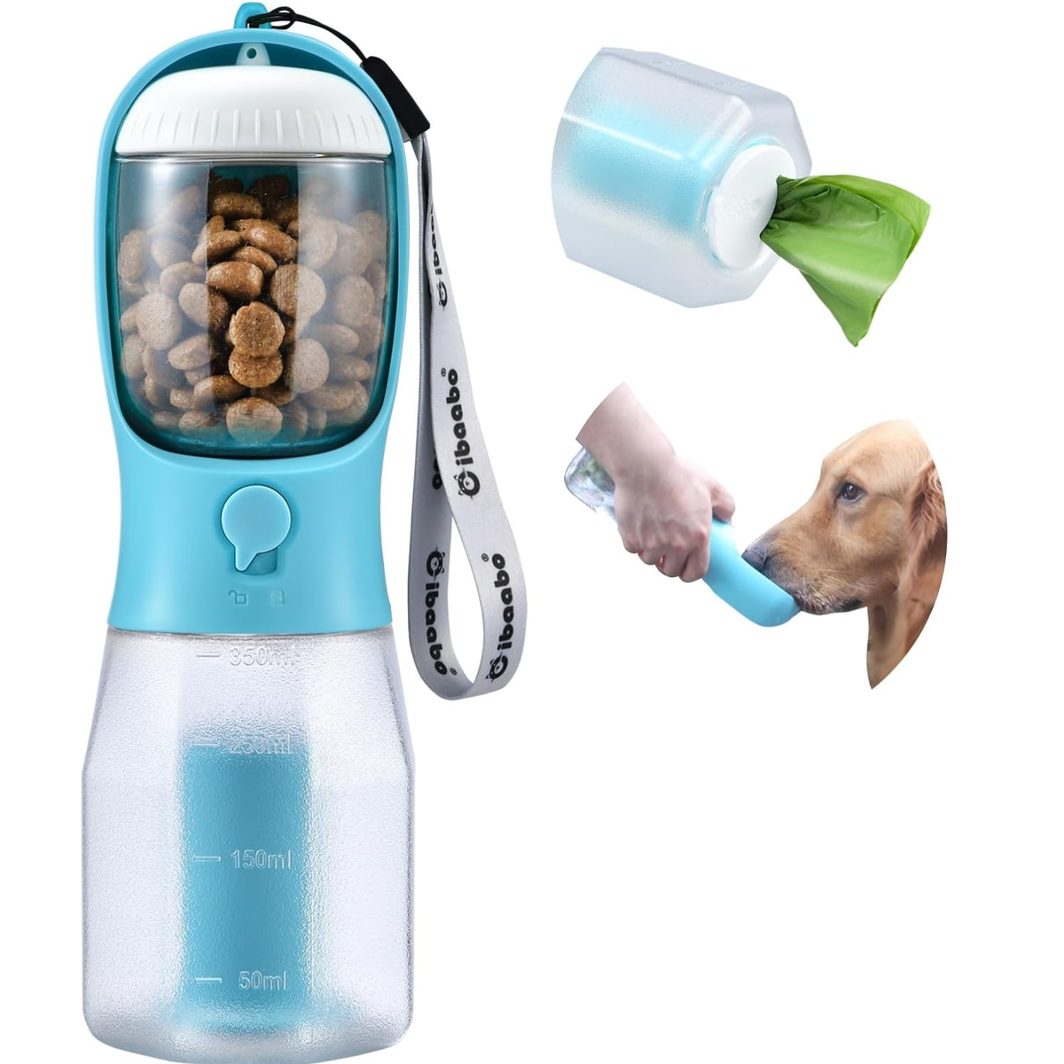 Pet Bath Massage Brush for Dogs & Cats - Soft Bristles, Blue