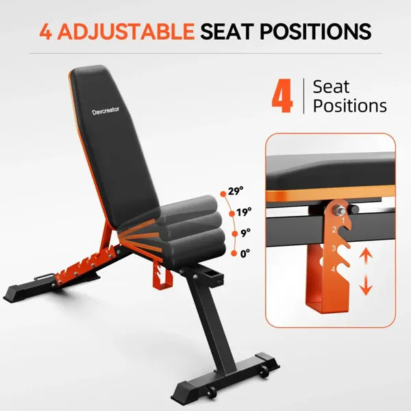 Adjustable Preacher Curl Weight Bench with Leg Extension