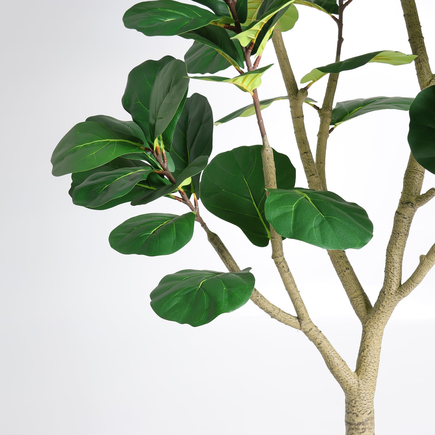 7FT Artificial Fiddle Leaf Fig Tree in Black Pot - Realistic Faux Plant