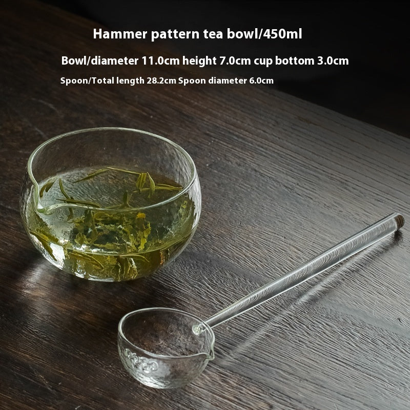 Heat-Resistant Glass Tea Brewing Bowl & Spoon Set - Modern Tea Maker