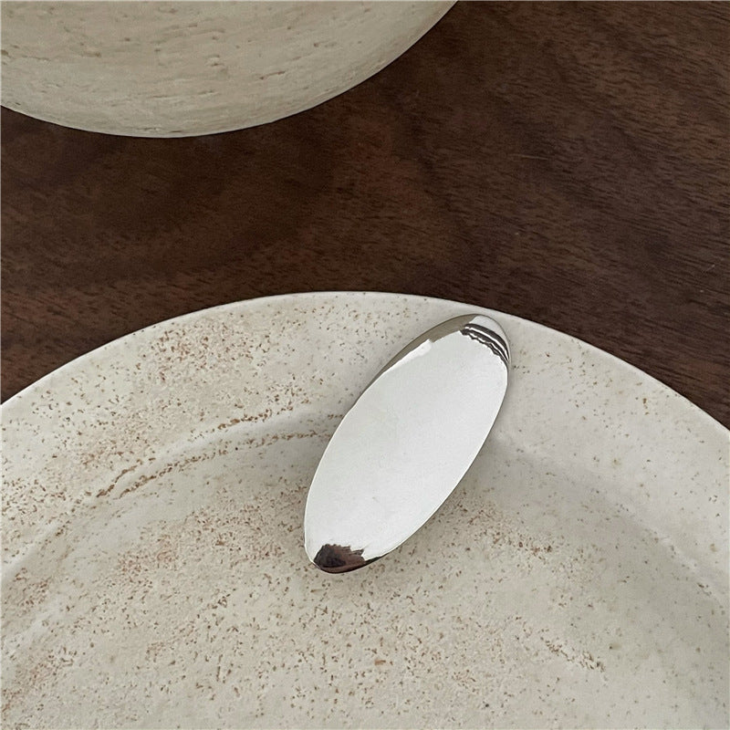 Metallic Alloy Hair Clips - Korean Style Textured Oval Barrettes for Hair Accessories