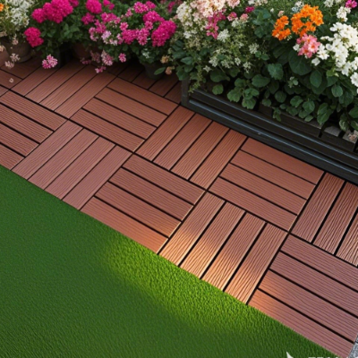 Interlocking Deck Tiles 44 Pack Waterproof Outdoor Patio Flooring 12x12 Square