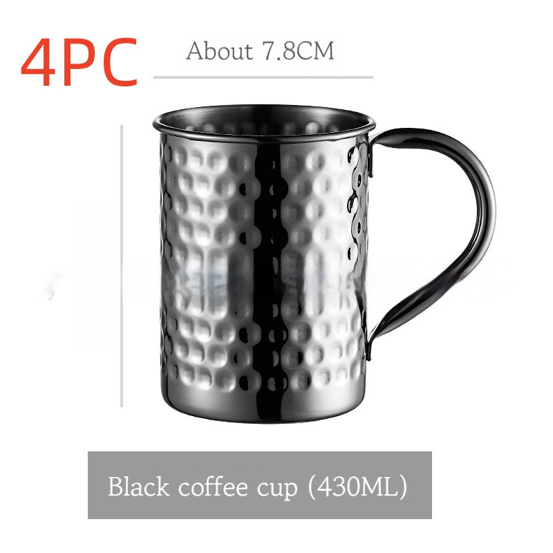 Stainless Steel Moscow Mule Cup Set - Copper Plated Drinkware for Bar & Home