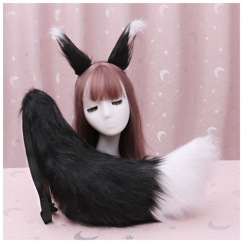 Cute Plush Fox Ear Headband with Tail for Parties and Photos - Multiple Colors