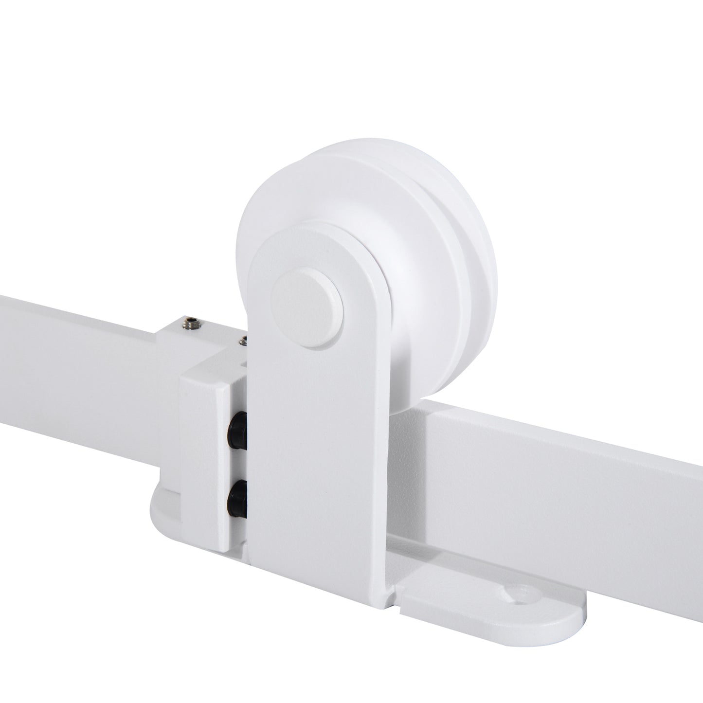 6-Piece Rustic Interior Sliding Barn Door Hardware Kit - White, 980x165x70mm