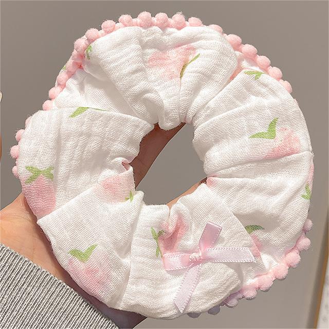 Cute Large Intestine Hair Band for Women - Colorful Hair Tie with Balls