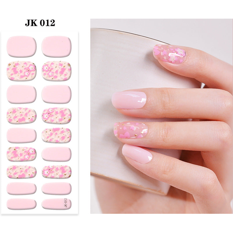 Waterproof Nail Sticker Set - Durable Semi-Baked UV Gel Art for Nails