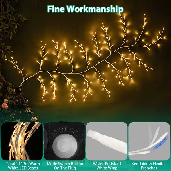 Lighted Birch Garland 7.87FT with 144 LEDs and Timer