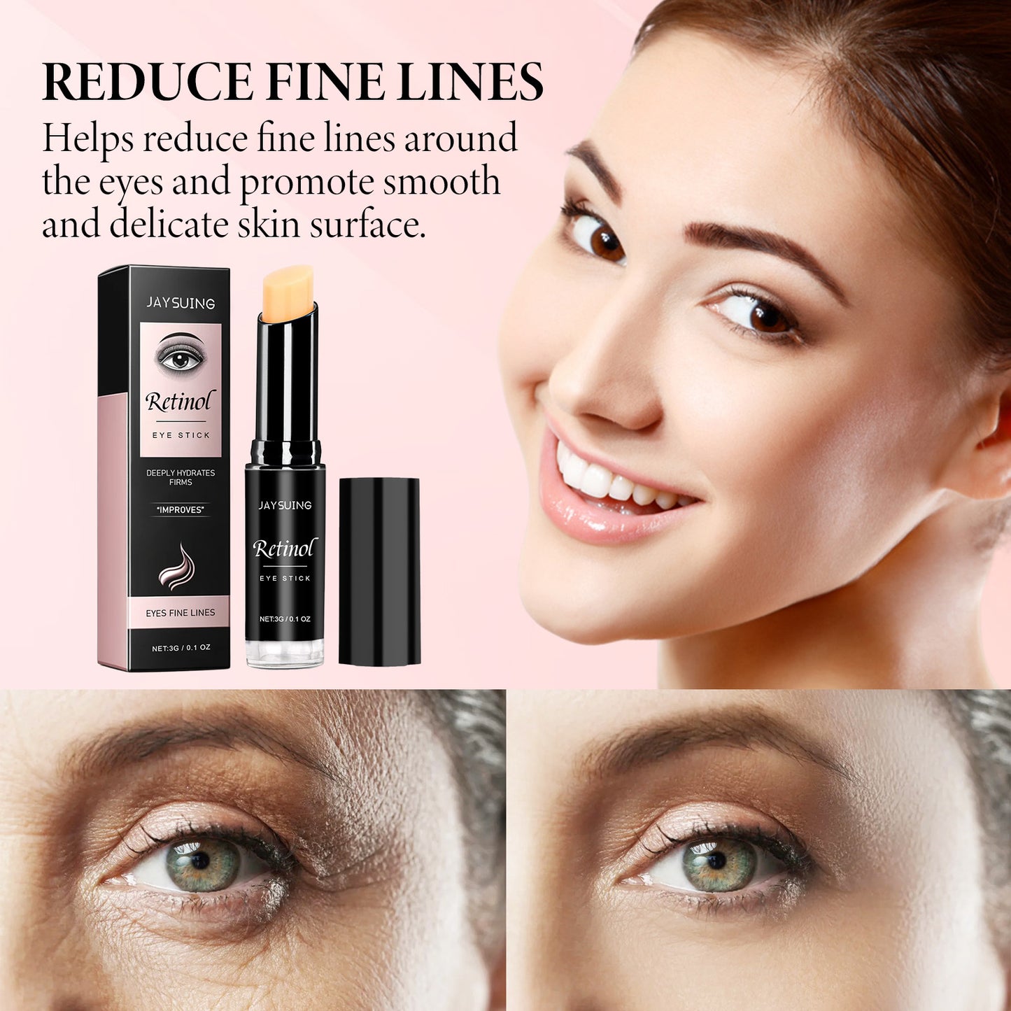 Retinol Eye Cream Stick for Dark Circles and Fine Lines - Hydrating Formula