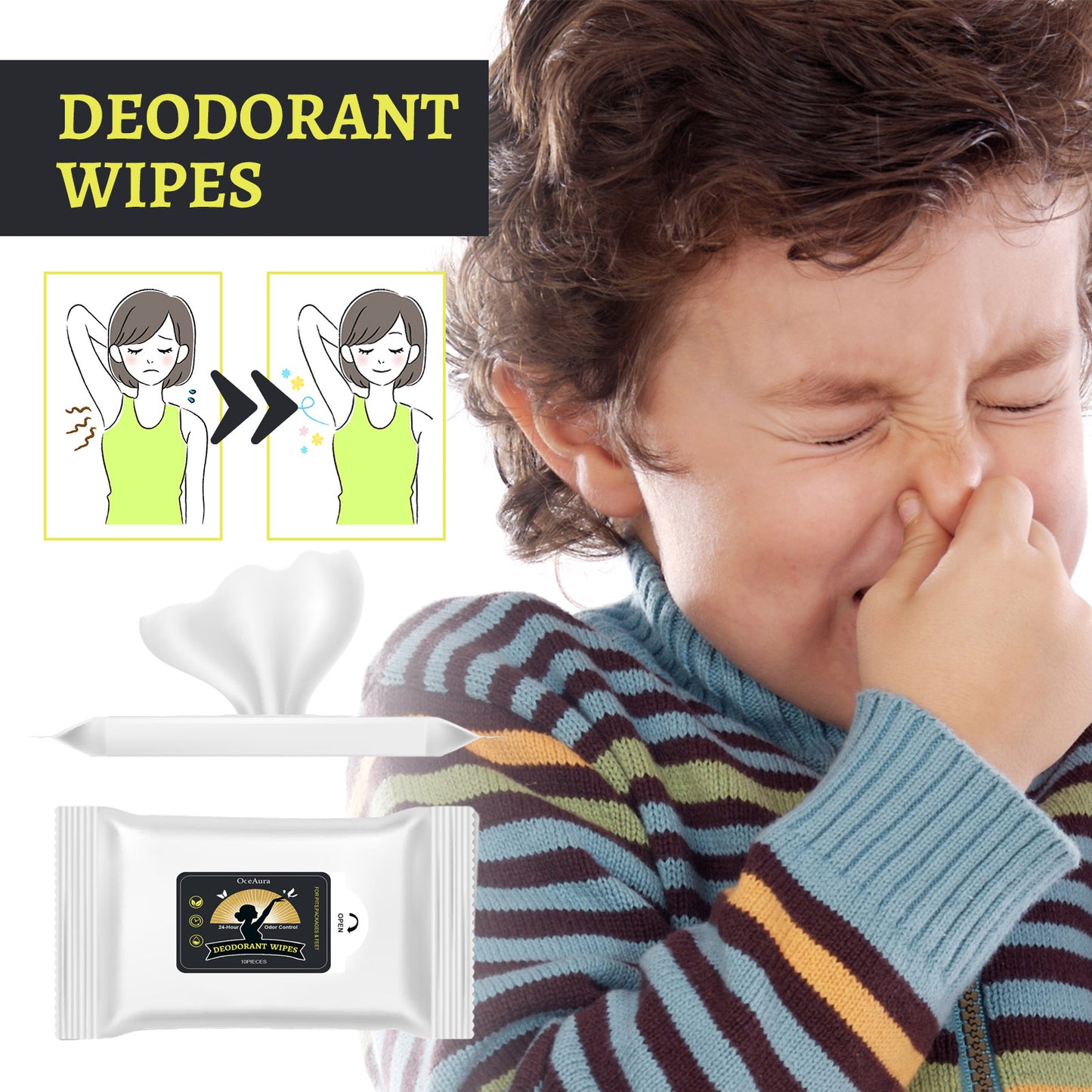 Deodorizing Wet Wipes for Odor Control and Freshness - 100ml Pack