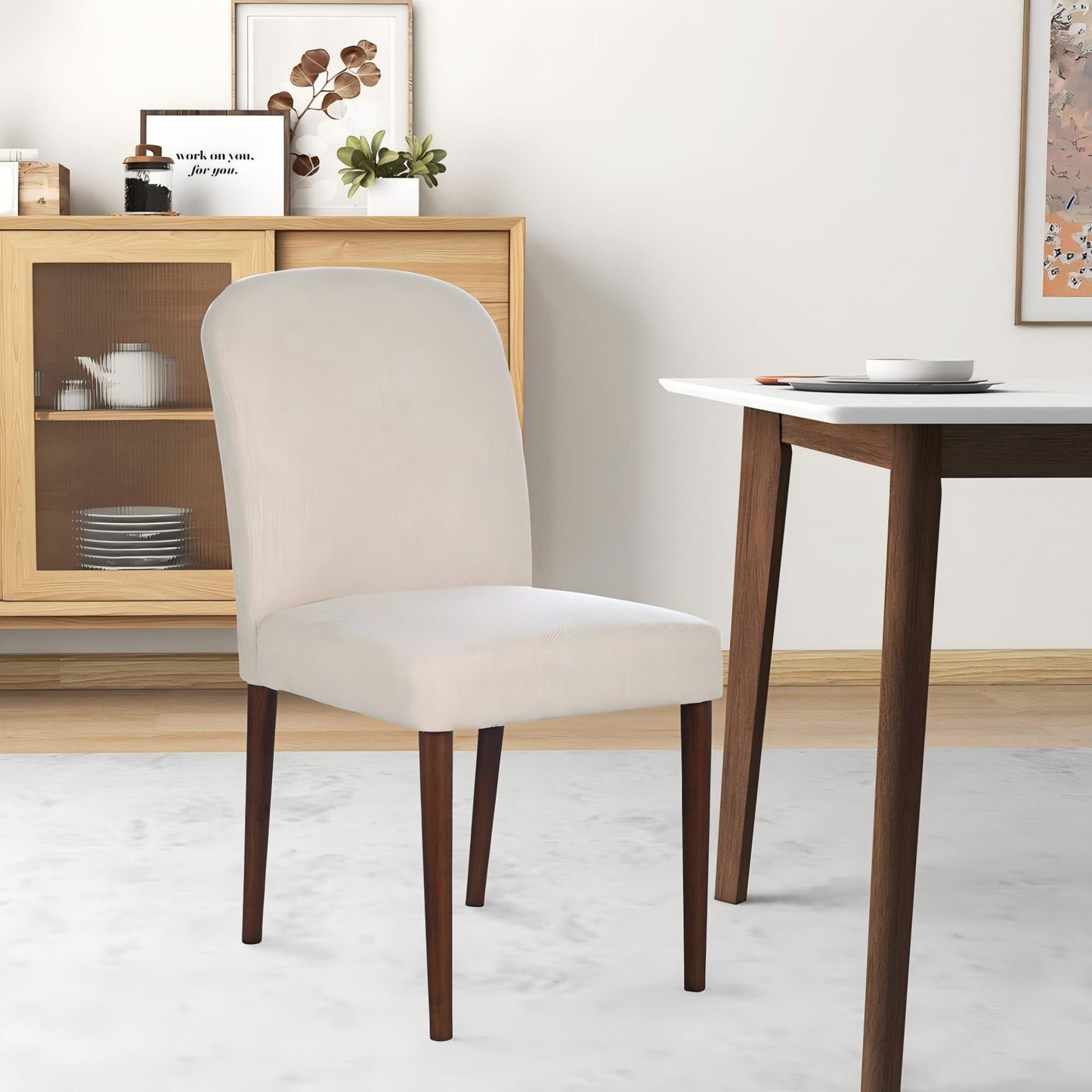 Capri Beige Fabric Dining Chair Set Of 2
