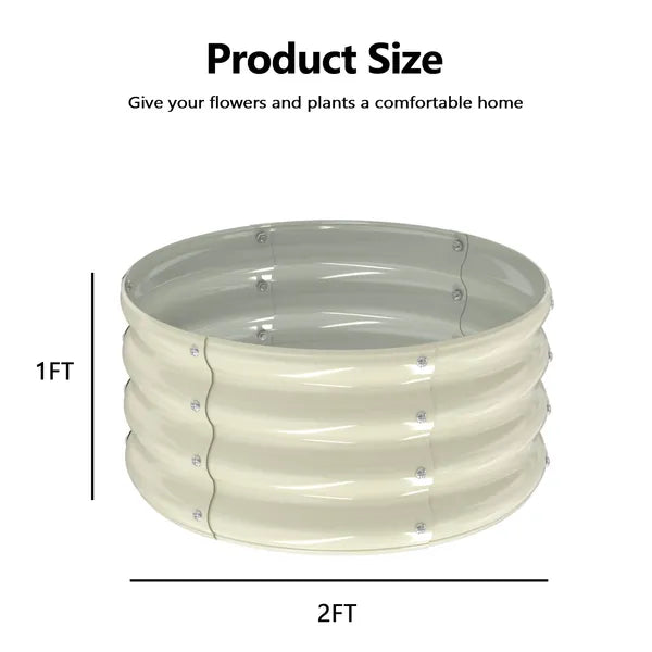 Raised Garden Bed - 2-Pack Round Galvanized Planter Boxes
