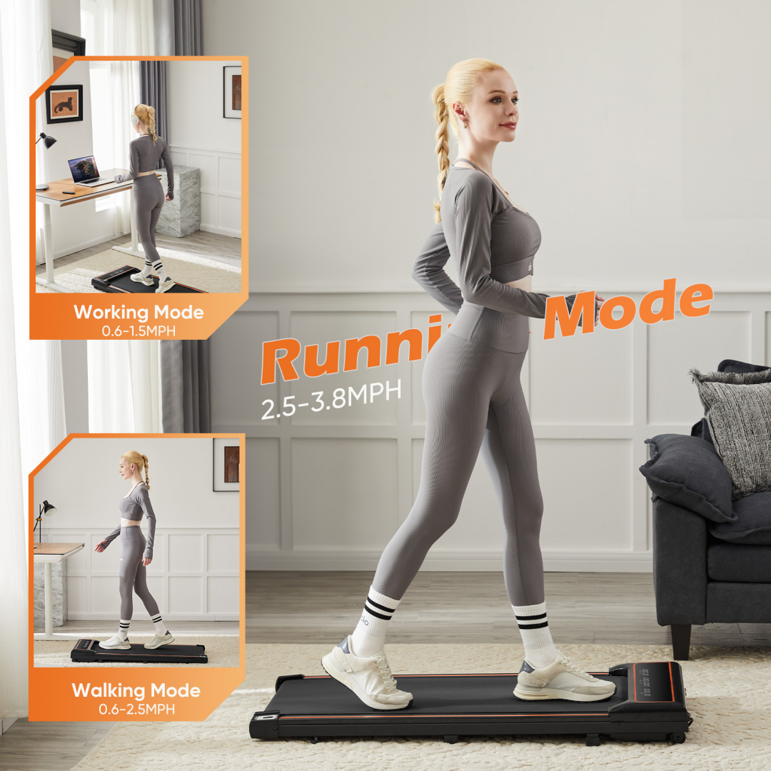 Compact Portable Walking Pad Treadmill - Adjustable Speed, Quiet