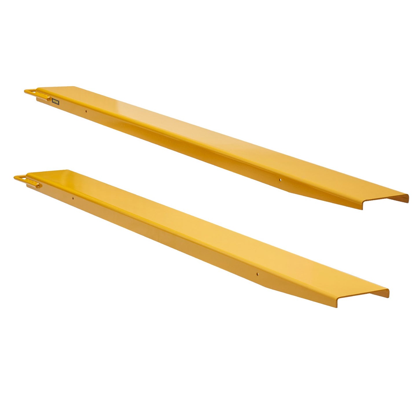Heavy Duty Forklift Pallet Fork Extensions - 72 Inch Length, Yellow Steel