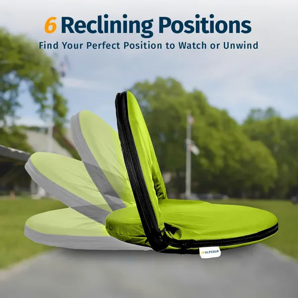 Reclining Stadium Seat - Waterproof 6-Position Comfort - Lime