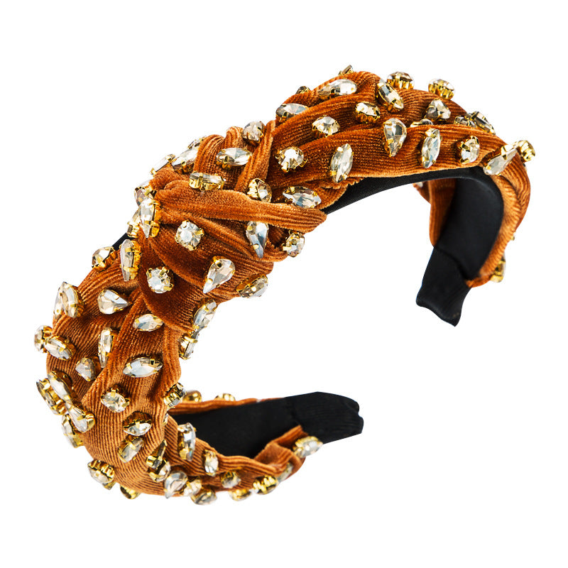 Diamond Velvet Headband - Hand-Woven Hair Accessory