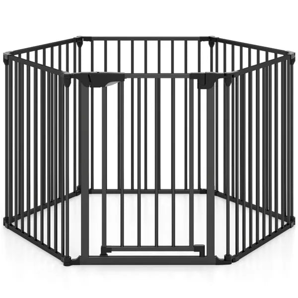 Expandable Baby & Pet Safety Gate 34.5-154 Inches, 270° Rotatable Barrier Black