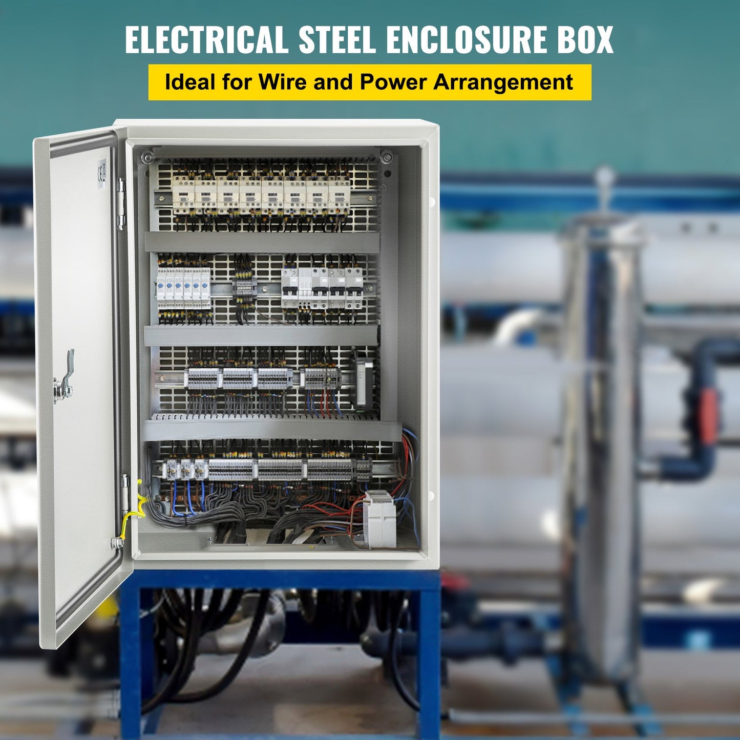 16x12x6 Inch Carbon Steel Waterproof Electrical Enclosure Box - Outdoor IP66 Junction Cabinet with Mounting Plate