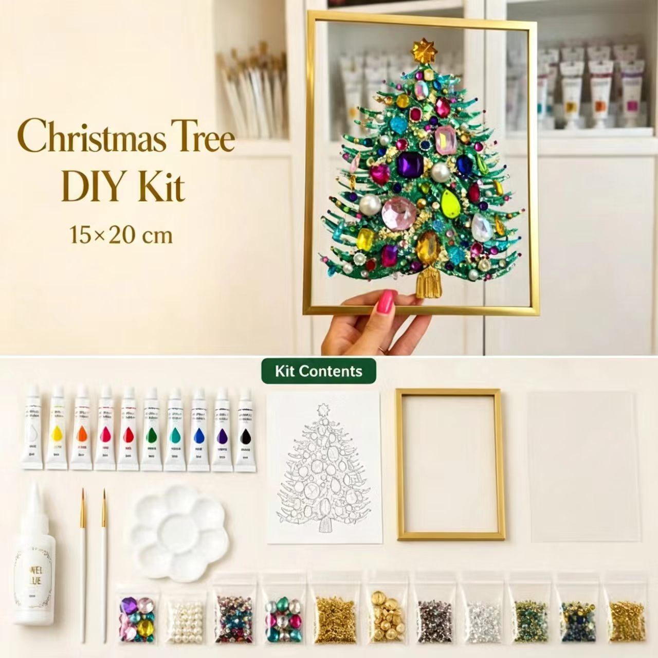DIY Christmas Tree Jewelry Art Kit - Holiday Home Decor Craft Set