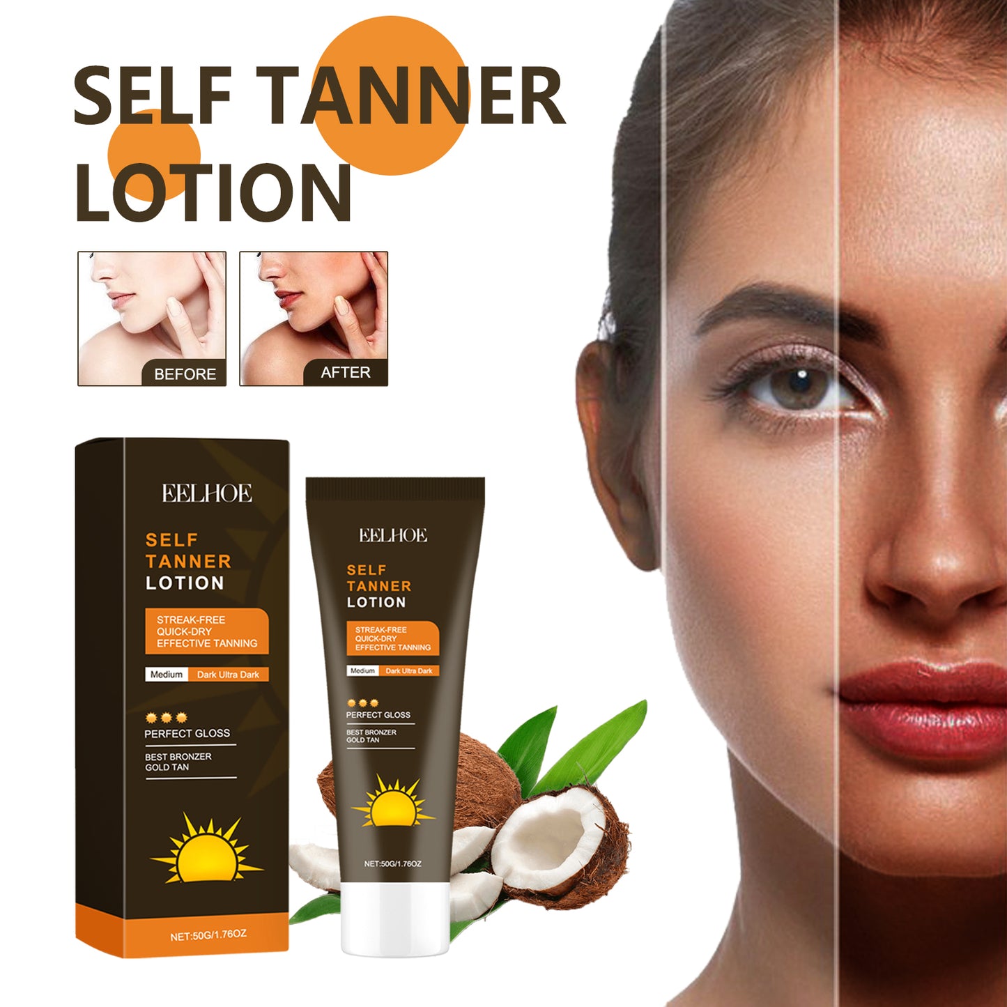 Self Tanning Lotion - Hydrating Quick Tan for Radiant Healthy Skin