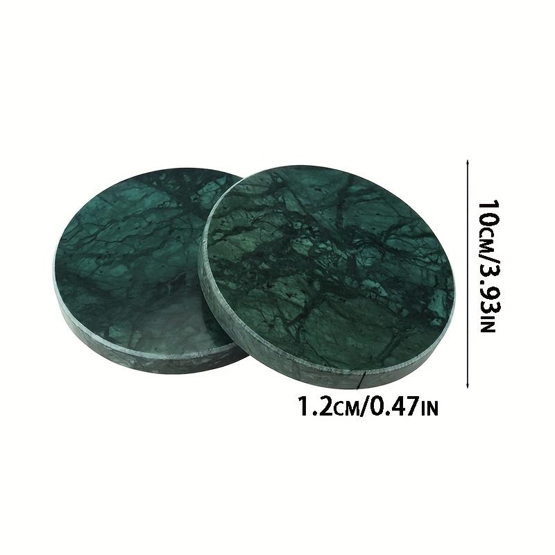 4-Piece Marble Coaster Set - Heat-Resistant Round Table Protectors