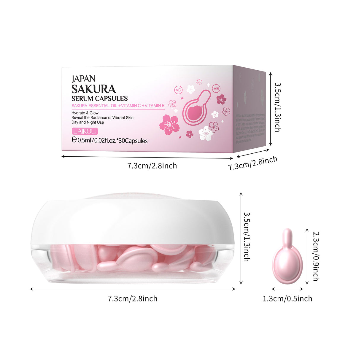 Hydrating Sakura Facial Capsules - 30 Count Hydrating Serum Set