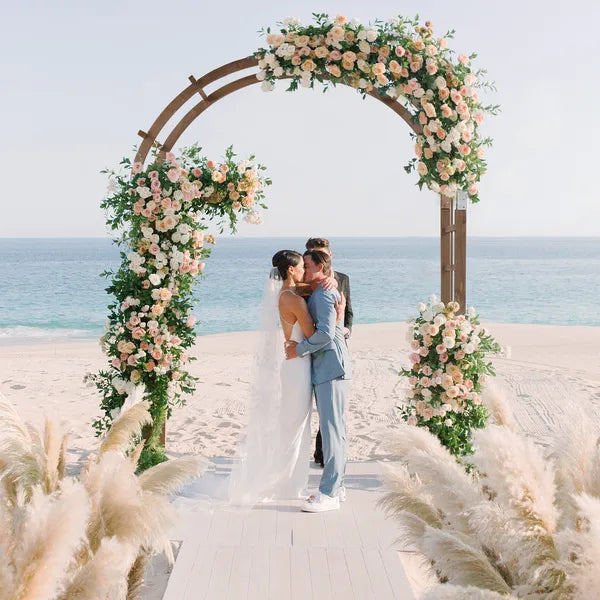 7FT Wooden Garden Arbor Wedding Arch Backdrop Stand for Outdoor Ceremony