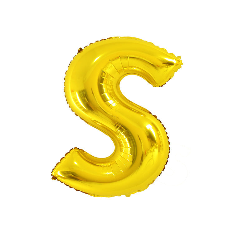 Gold Letter Balloon Set for Birthday Wedding Celebration - Aluminum Foil Party Decor