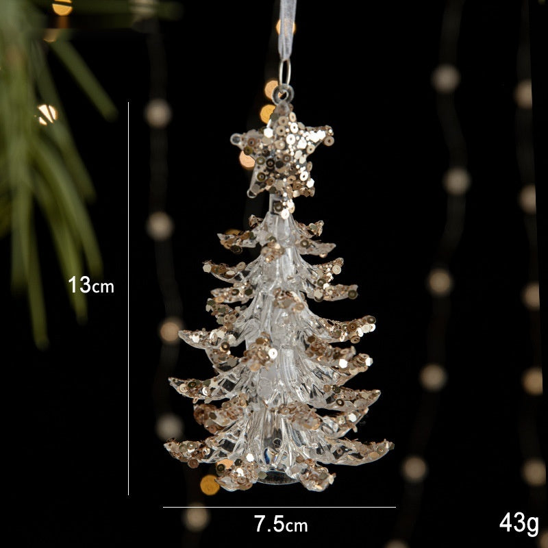Christmas Sequin Acrylic Pendant Decorations for Holiday & Party Decor