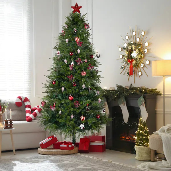 7.5 FT Artificial Christmas Tree with 400 Warm White LED Lights