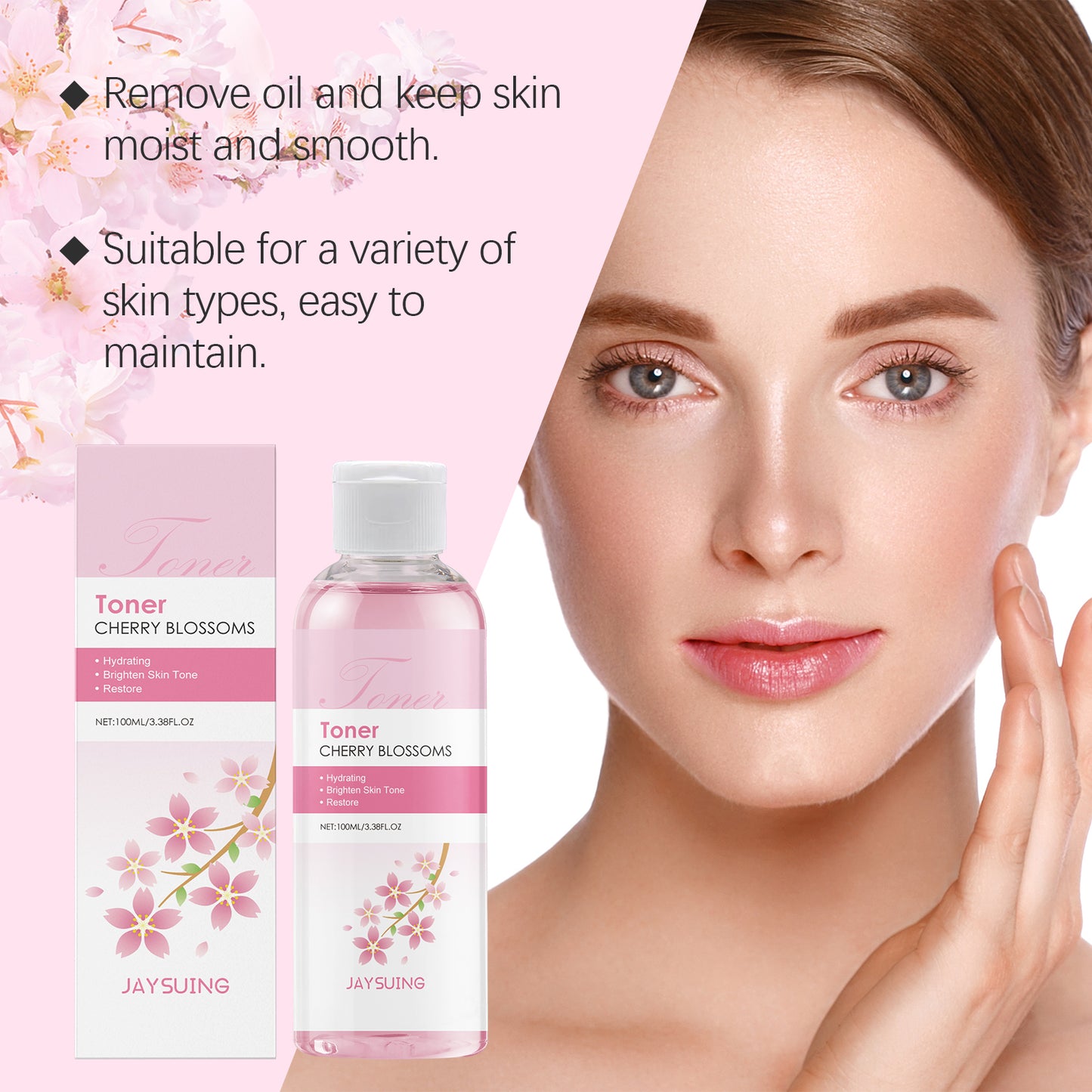 Cherry Blossom Hydrating Facial Toner - 100ml Moisturizing Essence