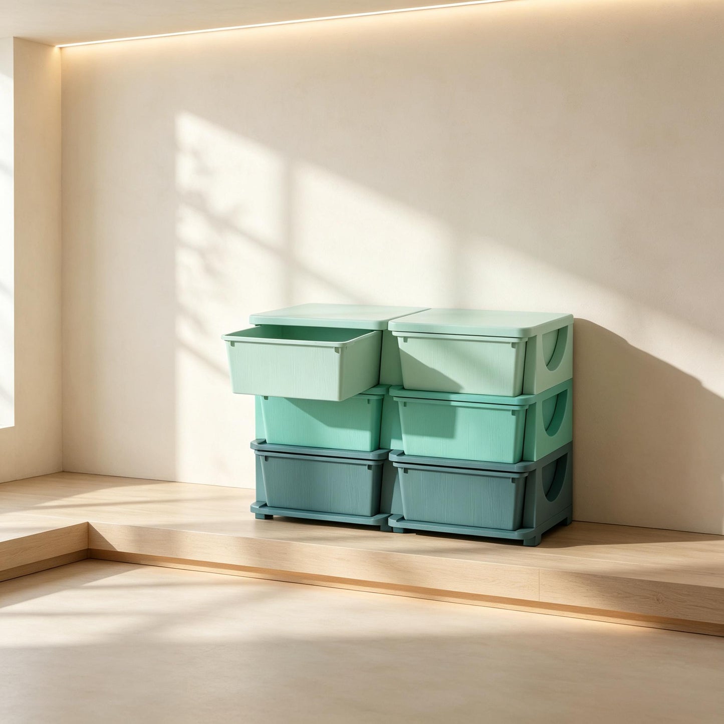 Vertical Drawer Unit Toy Organizer - Green Storage Tower