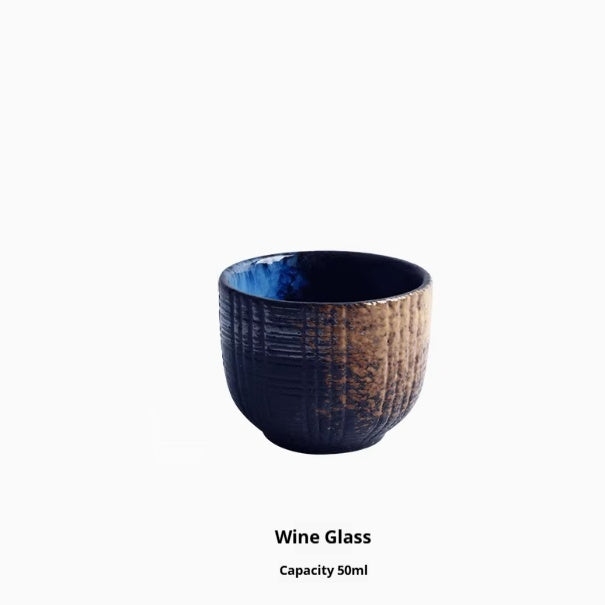 Ceramic Sake Bottle Set with Glasses - Traditional Japanese Drinkware